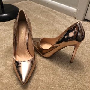Rose gold pumps